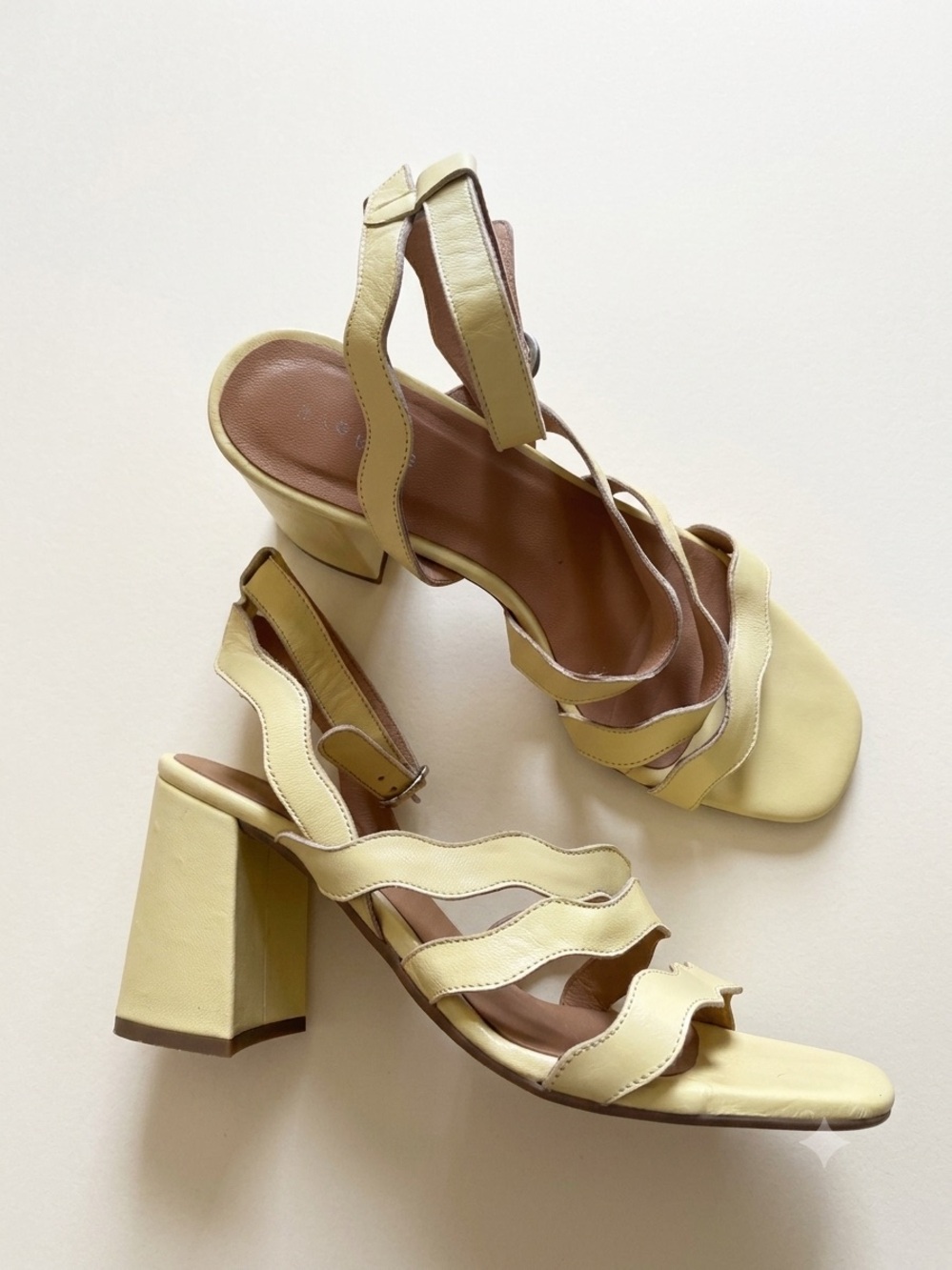 Maguire Sz 10.5 (41) Rimini Leather Butter Yellow Strappy Heeled Sandals